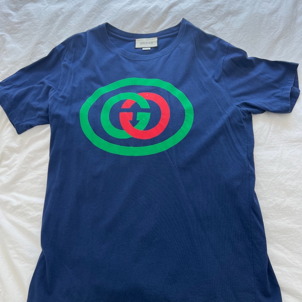 Gucci Interlocking G Logo Graphic Print T Shirt
